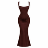 Elysia | Square Neck Pleated Evening Dress
