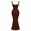 Elysia | Square Neck Pleated Evening Dress