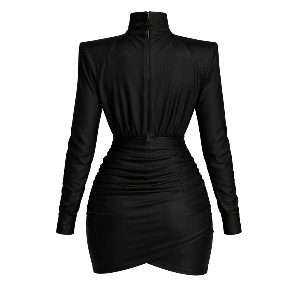 Veloura | Turtleneck Wrap Mini Dress