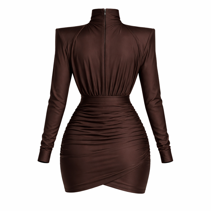Veloura | Turtleneck Wrap Mini Dress