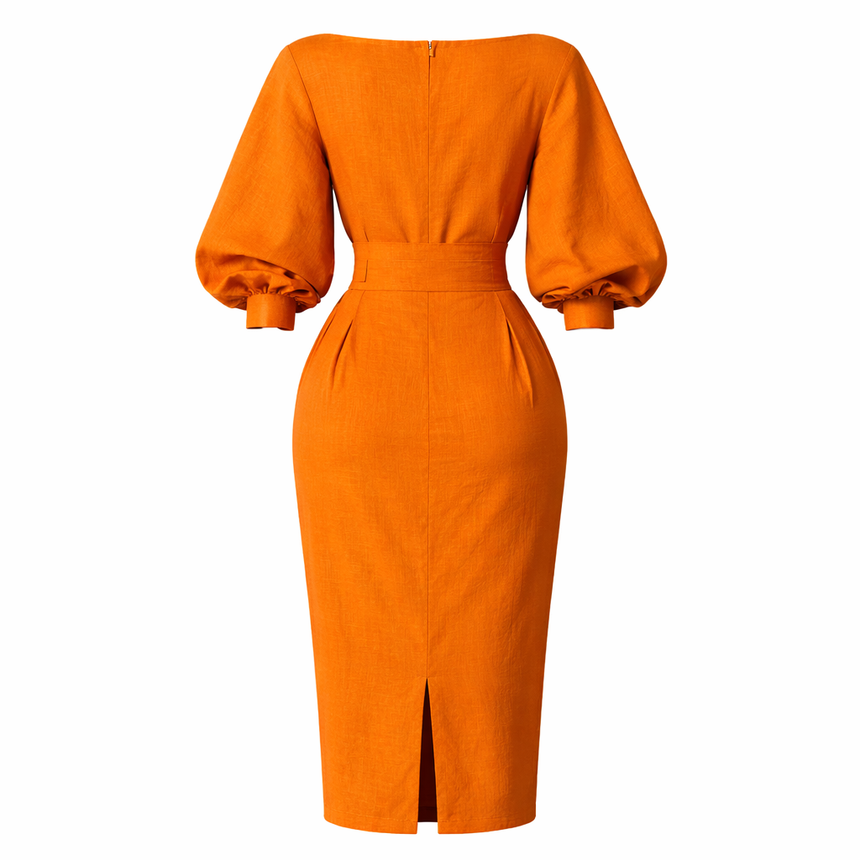 Celestine | High Waist Pleated A-Line Dress