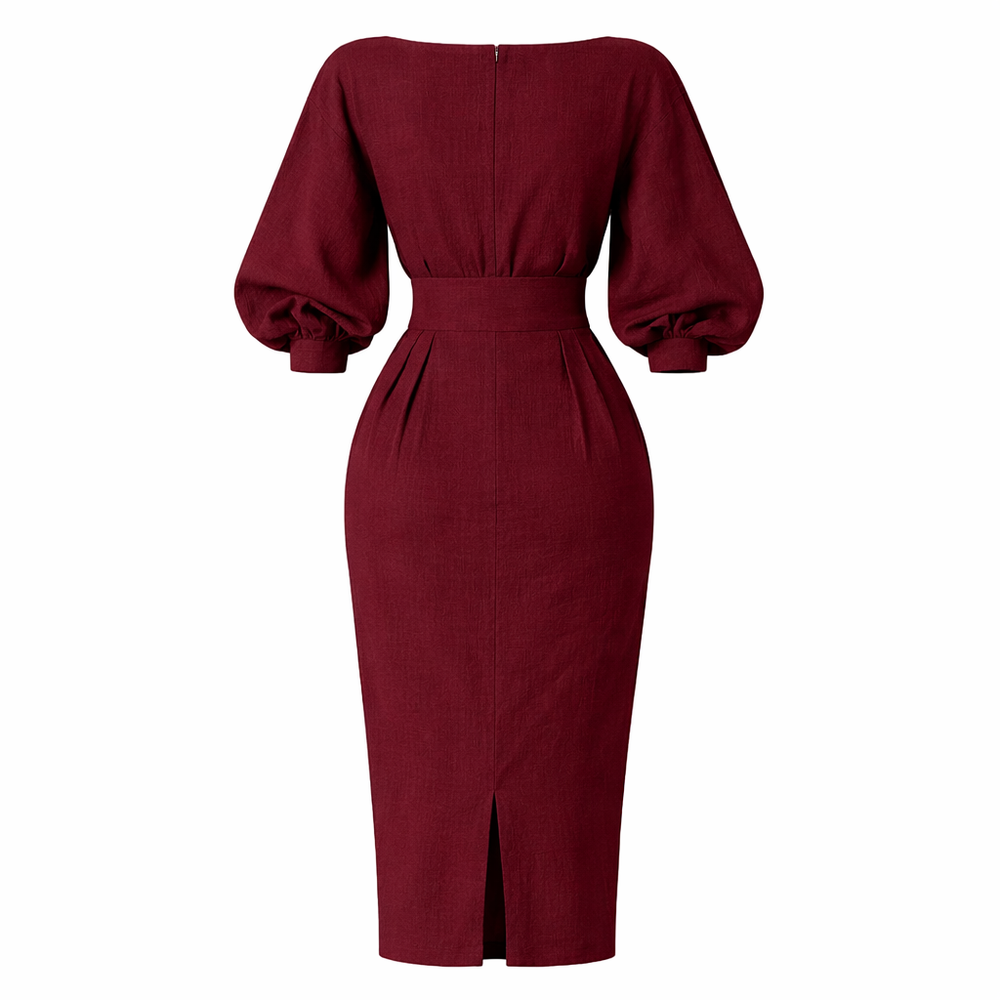 Celestine | High Waist Pleated A-Line Dress