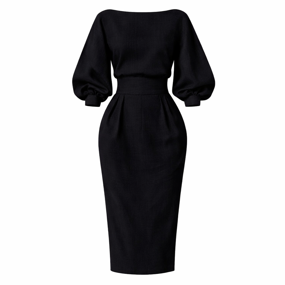 Celestine | High Waist Pleated A-Line Dress